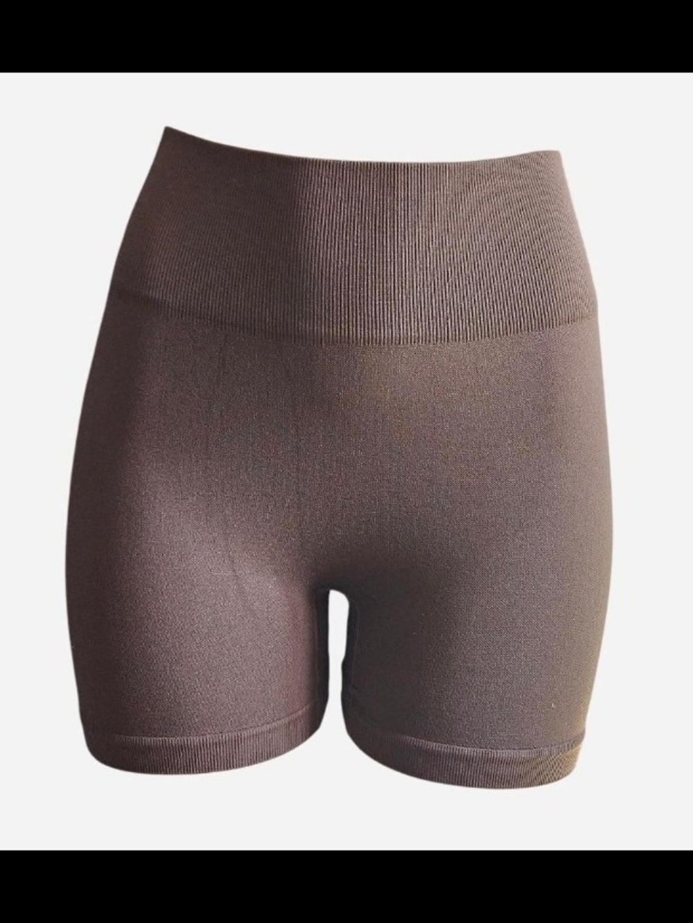 High-Waist Seamless Women’s Shorts in Dark Brown